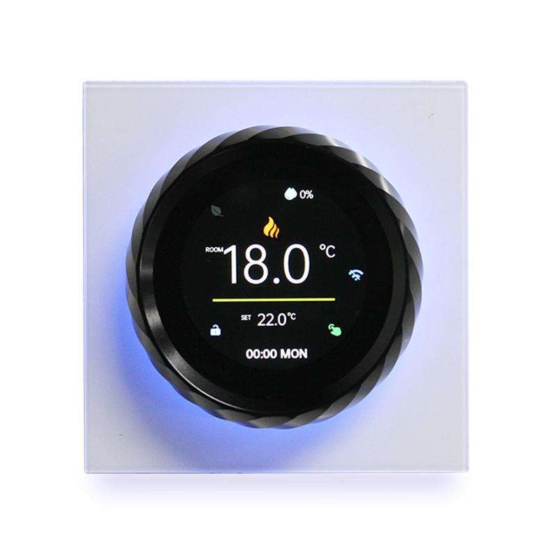 BHT-2007-P16-GC Boiler Heating 1.6 inch TFT Color Screen Threaded Knob Thermostat(White Black)