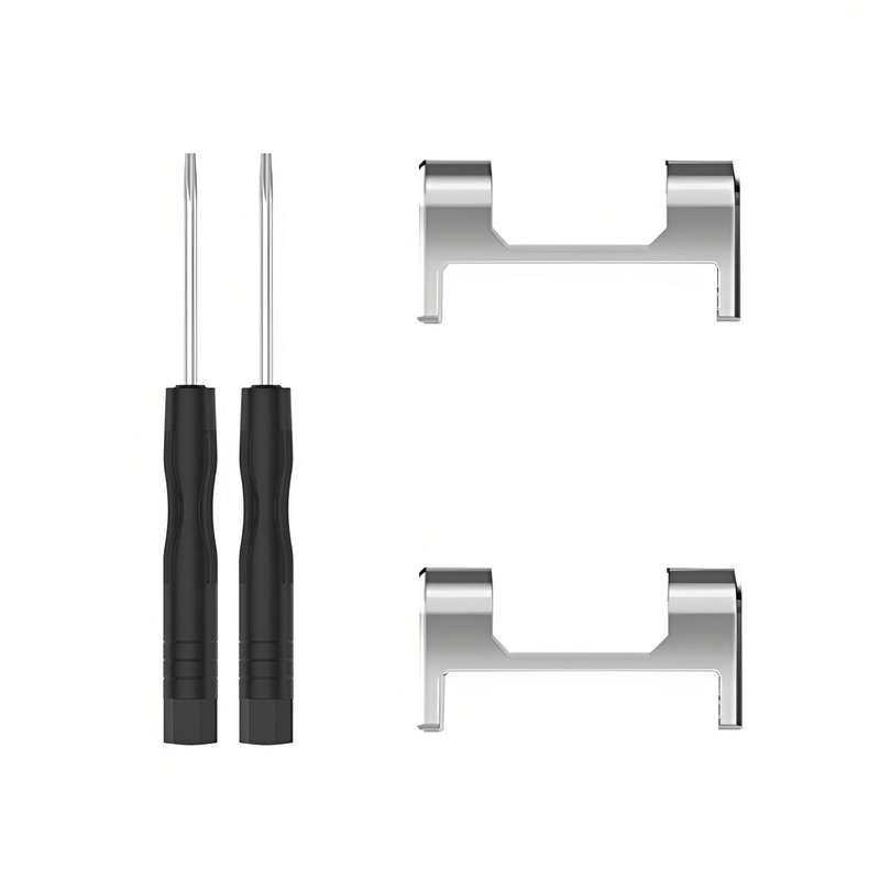 For Amazfit T-Rex 1 Pair Metal Watch Band Connector with Screwdriver(Silver)