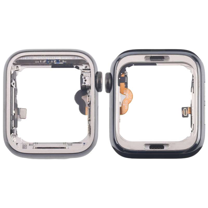 For Apple Watch Series 5 44mm LTE Graphite Steel Middle Frame Bezel Plate with Crown Spin Axis Flex