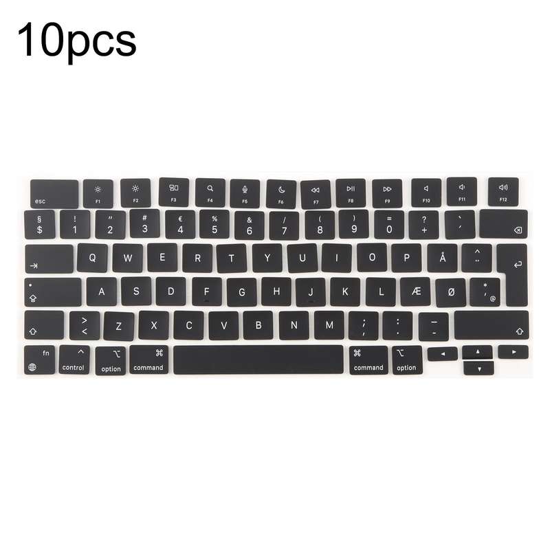 For MacBook A2681 A2941 A3113 A3114 10pcs UK Big Enter Version Keycaps, Language:Denmark