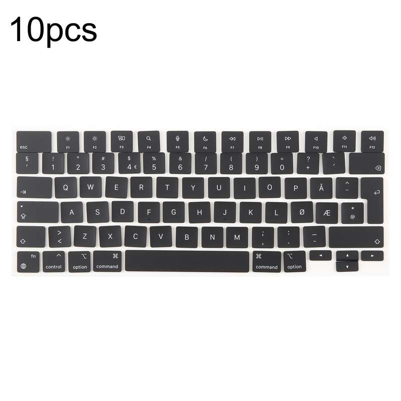 For MacBook A2681 A2941 A3113 A3114 10pcs UK Big Enter Version Keycaps, Language:Norway