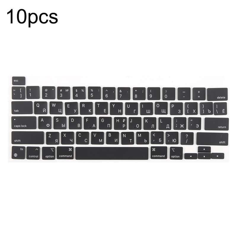 For MacBook A2251 A2289 A2238 A2338 10pcs US Small Enter Version Keycaps, Language:Russian