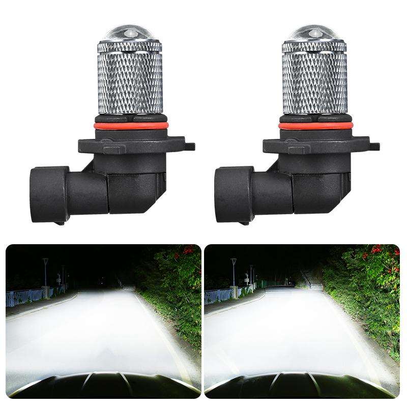 9005 Pair 8.5W 12-60V Car Lens Fog Light Bulb(Gold Light)