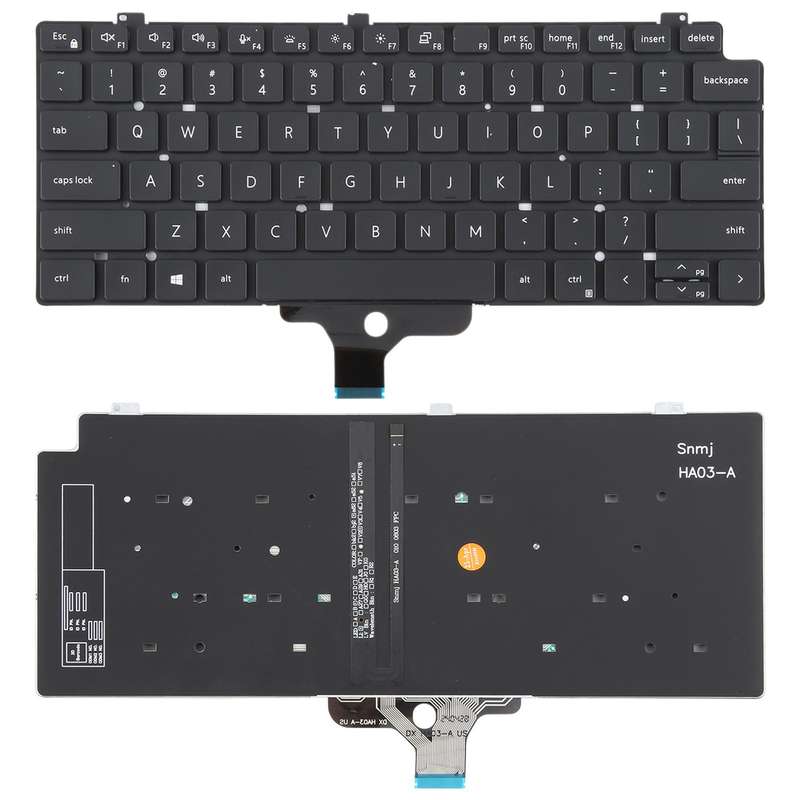 US Version Backlit Laptop Keyboard for Dell LATITUDE P33S 13-7300 7310(Black)