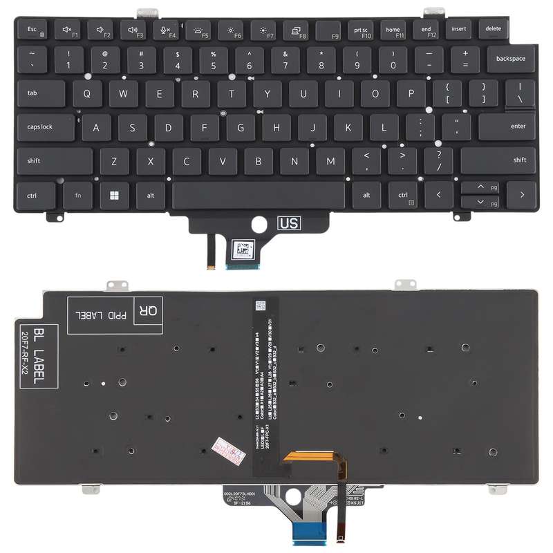 US Version Backlit Laptop Keyboard for Dell Latitude 7420 5420(Black)
