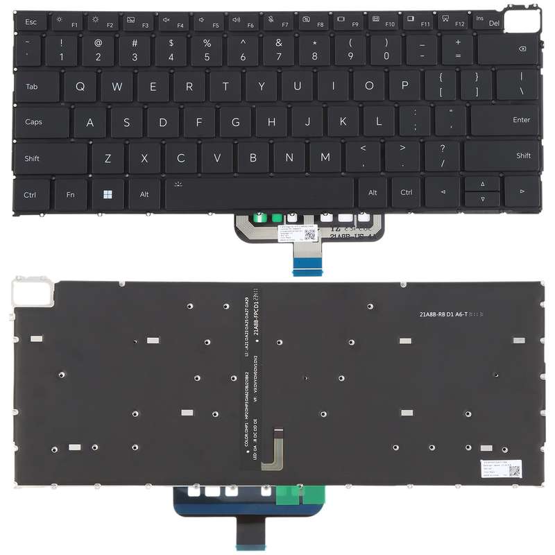 US Version Backlit Laptop Keyboard for Honor MagicBook 21/22 HGE-W56 V14 HGF-W56/W76 GLO-F56/F76(Bla