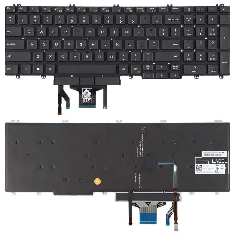 US Version Backlit Laptop Keyboard with Pointing for Dell Latitude 5500 5501 5511 5510 3500 3501 0MM