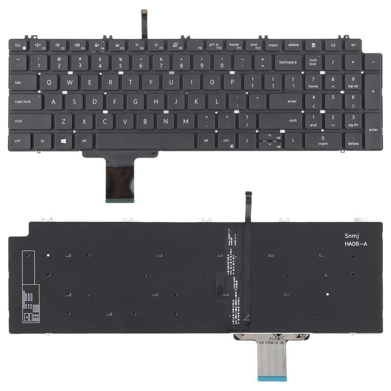 US Version Laptop Keyboard for Dell Precision 7550 7750 7560 7760(Black)