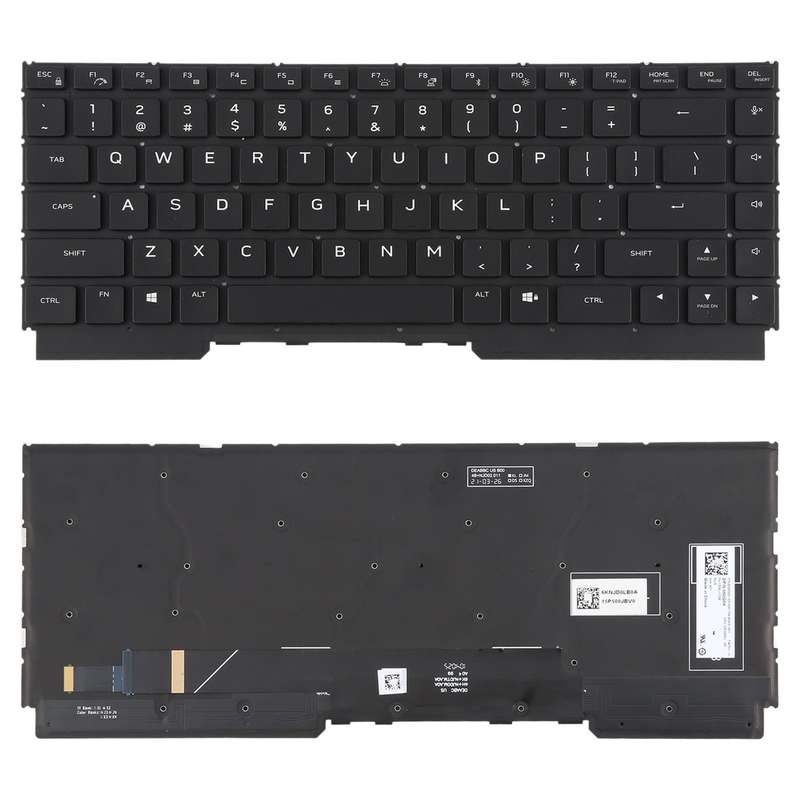 US Version Colorful Backlit Laptop Keyboard for DELL Alienware M15 R5 M15 R6 M15 R7(Black)