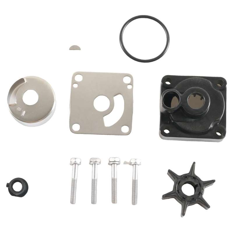 Outboard Water Pump Impeller Repair Kit with Shell for YAMAHA 20/25HP 6L2-W0078-00-00(Silver + Black