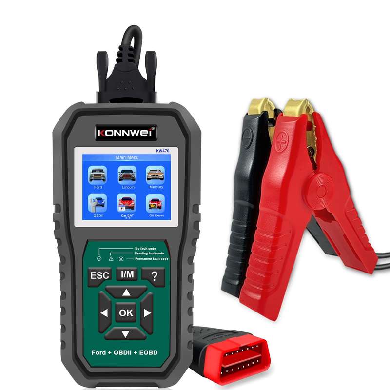 KONNWEI KW470 2.8 inch Color Screen Car OBD2 Fault Diagnostic Scan Tool for Ford(Black Green)
