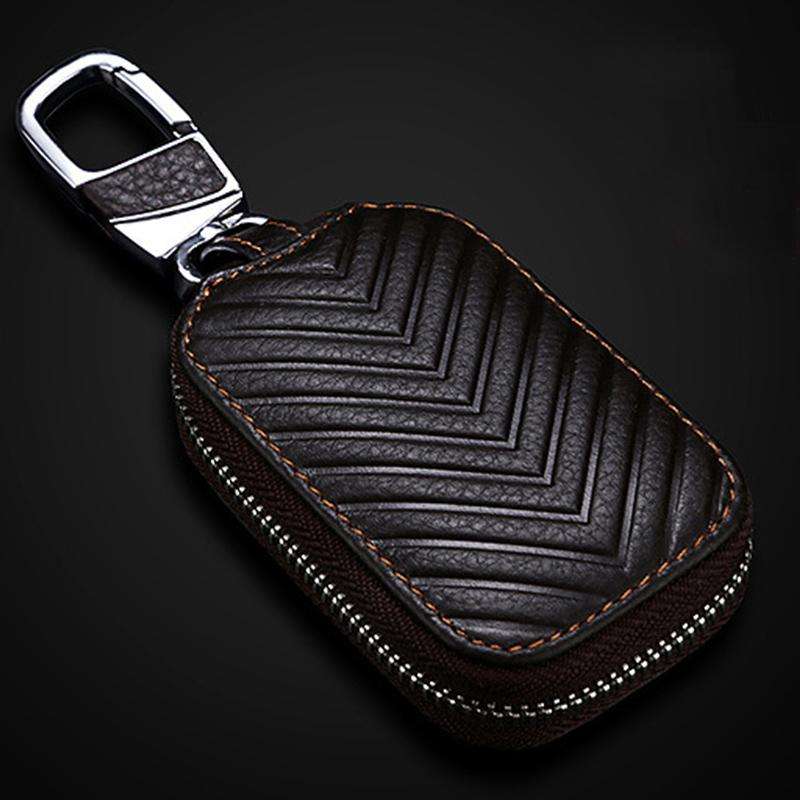 Litchi Grain PU Leather Universal Car Key Case(Brown)