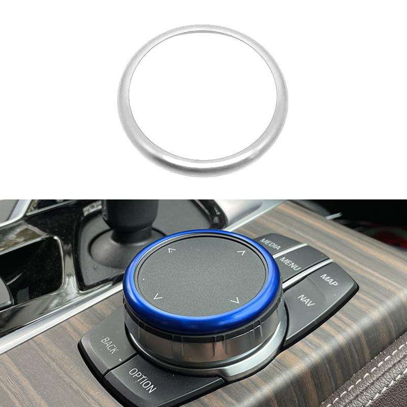 For BMW 2 / 3 / 4 / 5 / 6 / 7 Series Car Multimedia Knob Decorative Ring Cover(Blue)