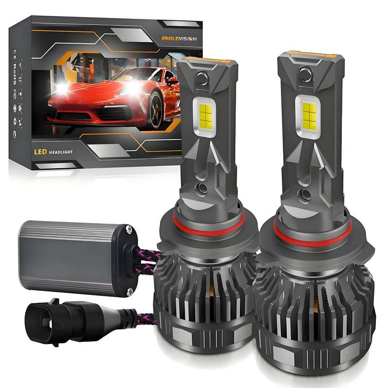 9005 2pcs/Pack 50W 6000LM 6000K Car Double Copper Tube LED Headlight Bulb(Gun Color)