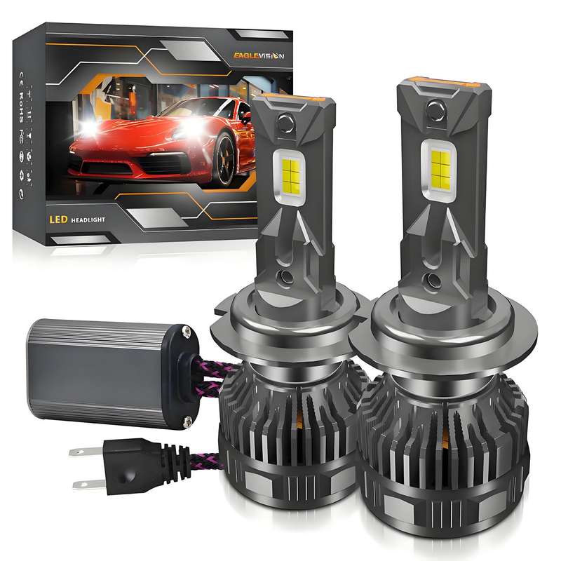 H7 2pcs/Pack 50W 6000LM 6000K Car Double Copper Tube LED Headlight Bulb(Gun Color)