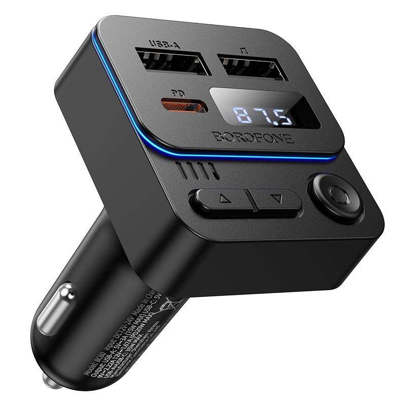 Borofone BC60 Hero 35W Car Bluetooth FM Transmitter(Black)