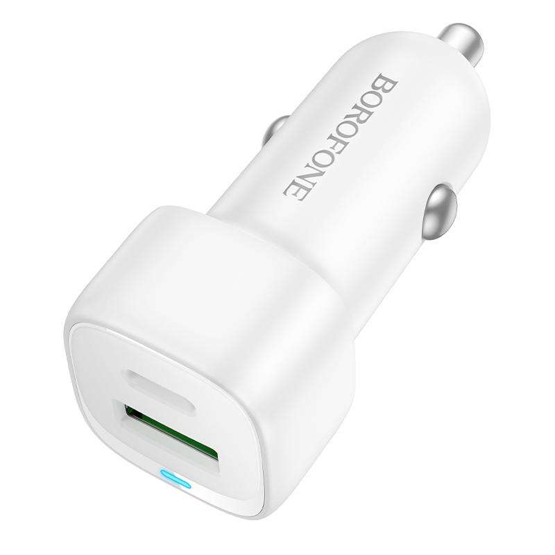 BOROFONE BZ34B Cloud PD38W Type-C and USB Car Fast Charger(White)