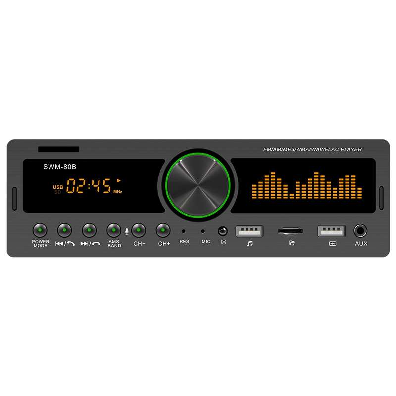SWM-80A DC12V Car MP3 Support FM / AM & Bluetooth & Mobile Phone Voice Assistant