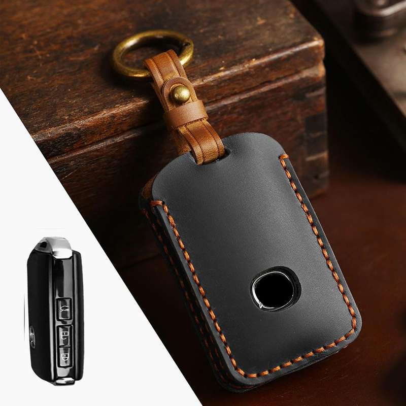 For Mazda Axela Hallmo B023 Crazy Horse Cowhide Car Key Protection Cover(Brown)