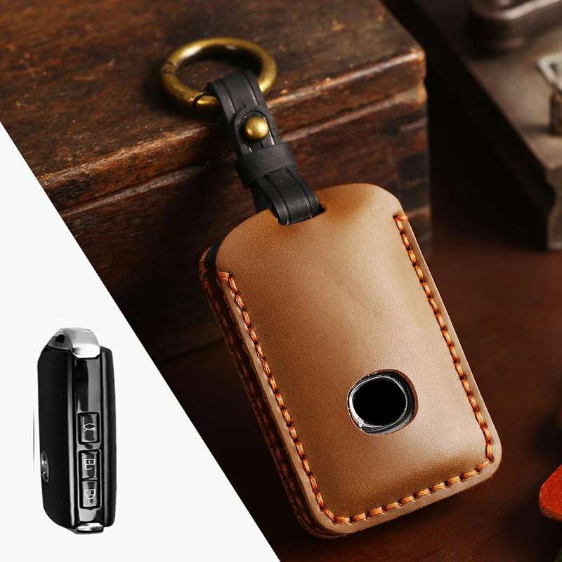 For Mazda Axela Hallmo B023 Crazy Horse Cowhide Car Key Protection Cover(Brown)