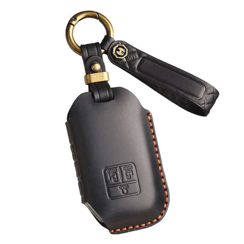 For Kia Carnival SX Hallmo E171 Crazy Horse Cowhide Car Key Protection Cover(Brown)