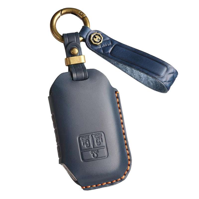 For Kia Carnival SX Hallmo E171 Crazy Horse Cowhide Car Key Protection Cover(Brown)