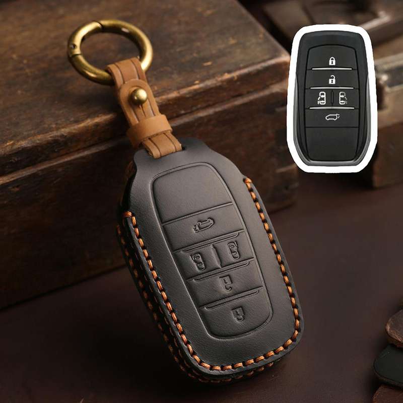 For Toyota SIENNA / Granvia / Alphard / Vellfire Hallmo Crazy Horse Cowhide Car Key Protection Cover