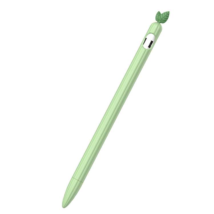 For Apple Pencil 1 Contrasting Color Mint Leaf Silicone Non-slip Protective Cover(Purple)