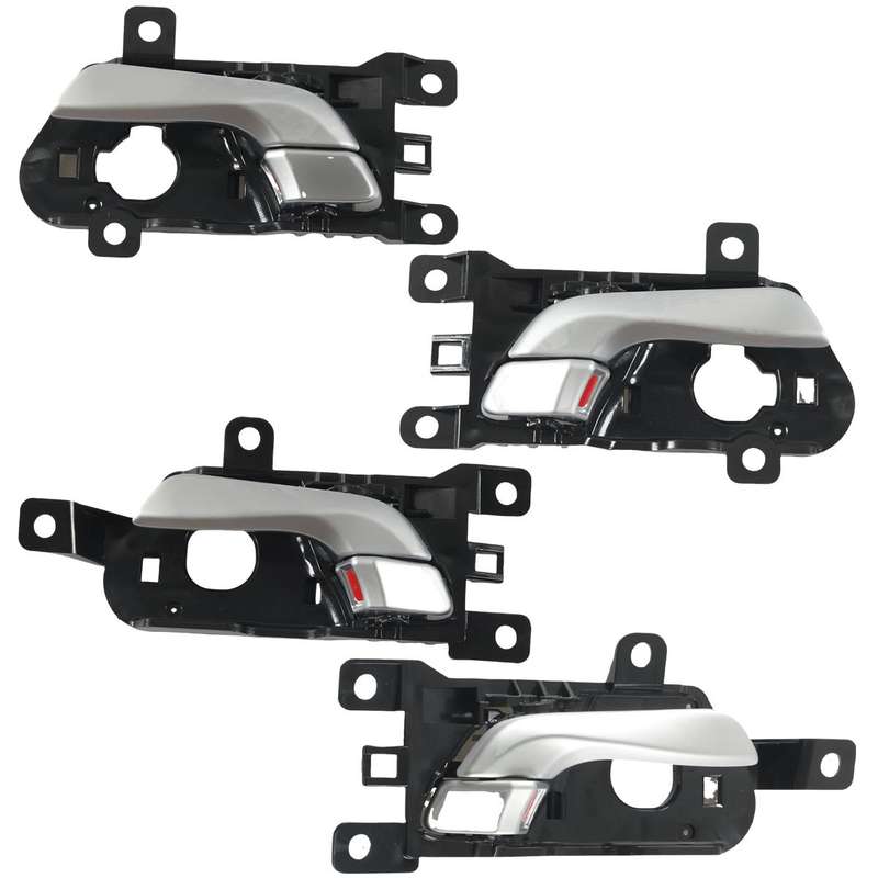 4pcs / Set Car Door Inside Handle for Hyundai Sante Fe 2013-2018(Black + Silver)