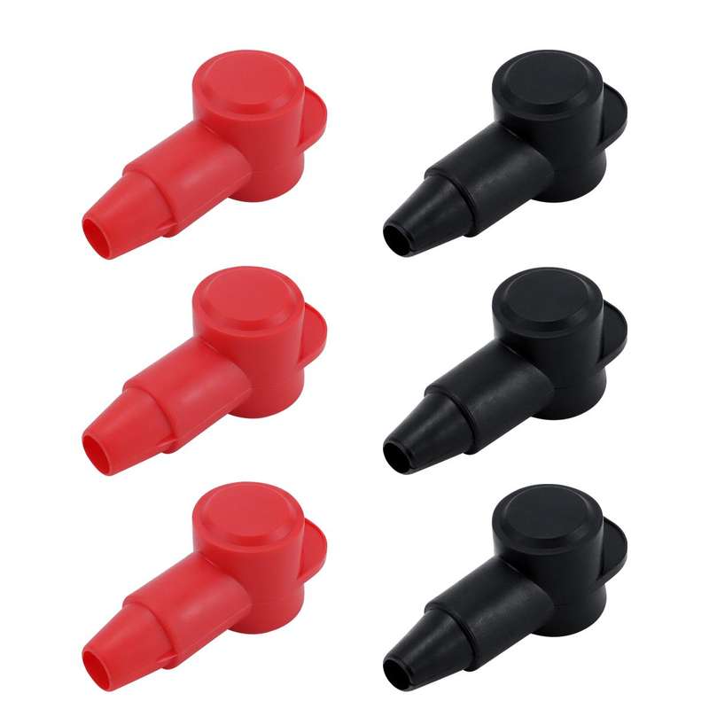 3 Pairs / Set Car Battery Pile Head PVC Protective Cover(Black + Red)