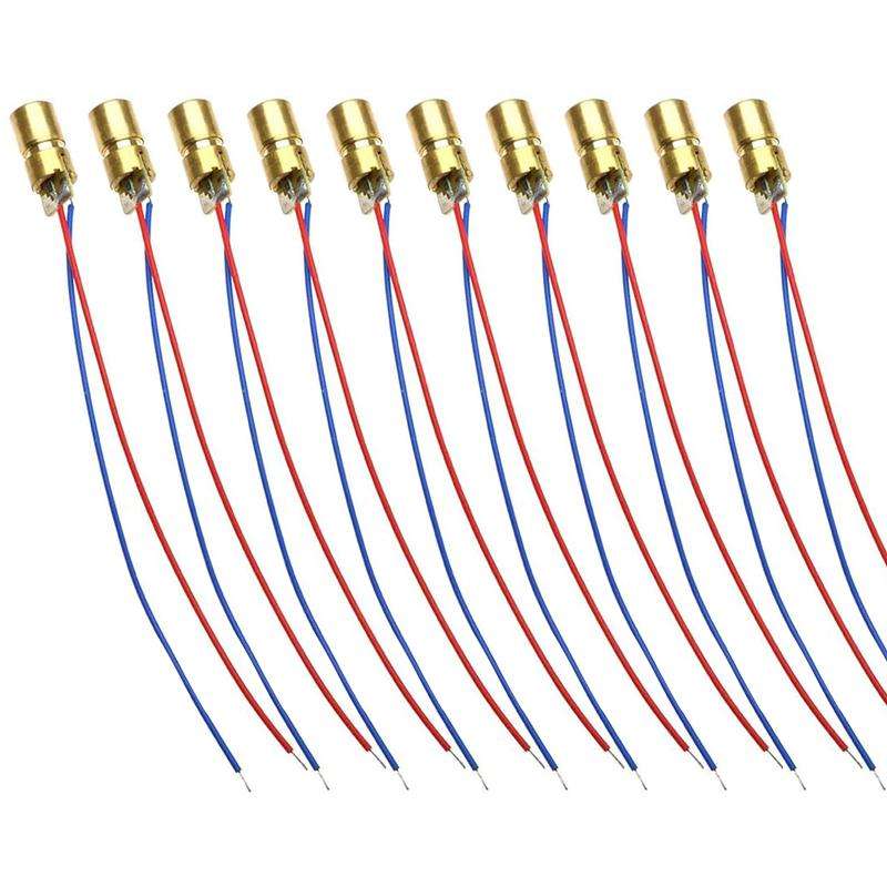 3V 10pcs/Pack Adjustable Diode Laser Head Red Dot Laser Module