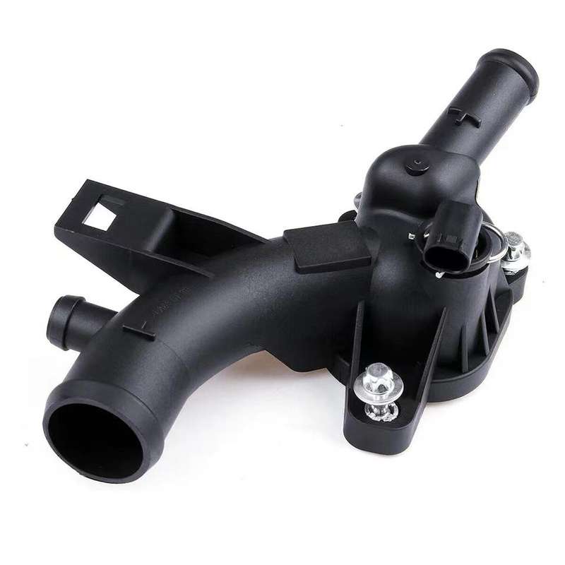 Car Thermostat Housing Water Pump Outlet for Opel 1338487 25192985 55562048 1338022(Black)