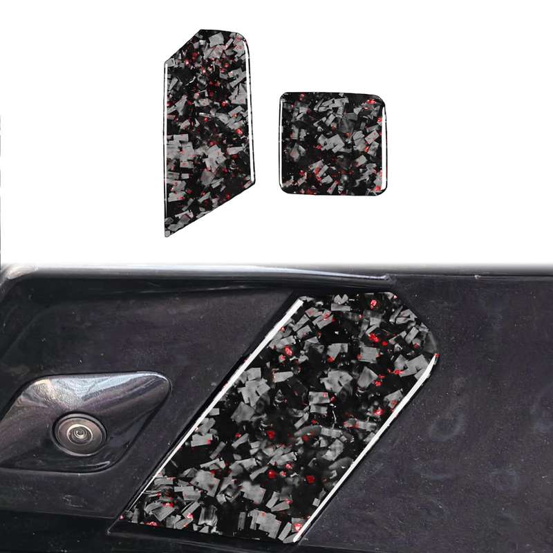 2pcs/Set Forged Gold Foil Carbon Fiber Car Trailer Hook Decorative Sticker for Chevrolet Corvette C8