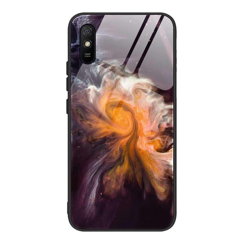 For Xiaomi Redmi 9A Marble Pattern Glass Protective Case(DL05)