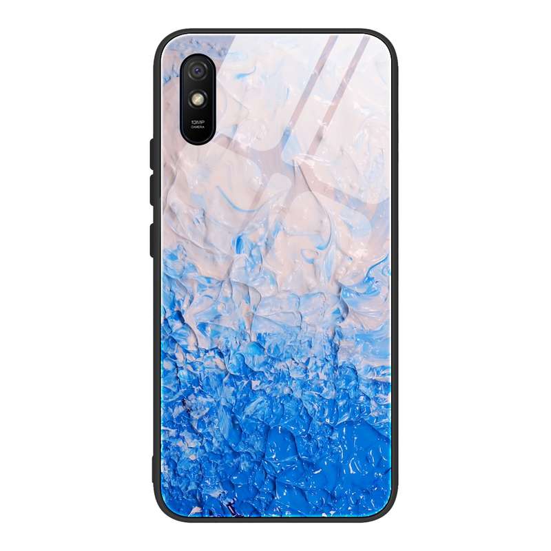For Xiaomi Redmi 9A Marble Pattern Glass Protective Case(DL05)