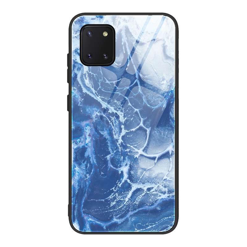 For Samsung Galaxy Note10 Lite / A81 Marble Pattern Glass Protective Case(DL02)