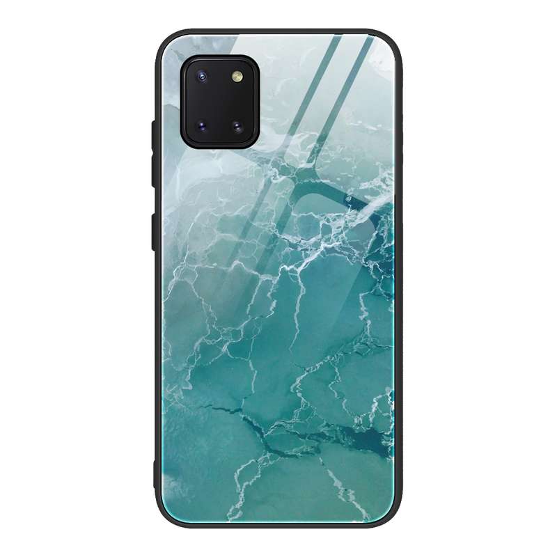 For Samsung Galaxy Note10 Lite / A81 Marble Pattern Glass Protective Case(DL02)