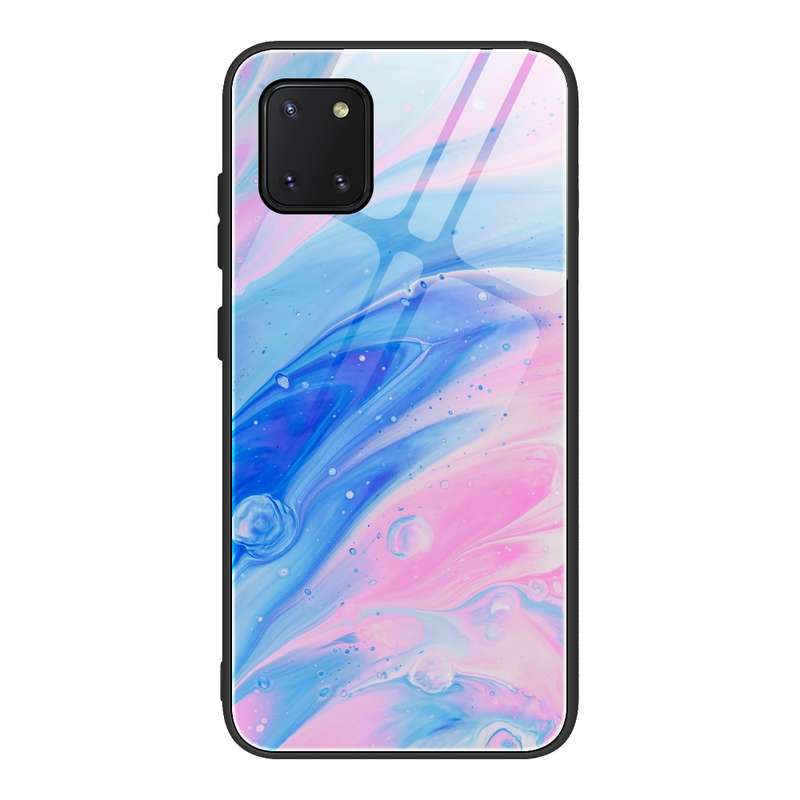 For Samsung Galaxy Note10 Lite / A81 Marble Pattern Glass Protective Case(DL02)