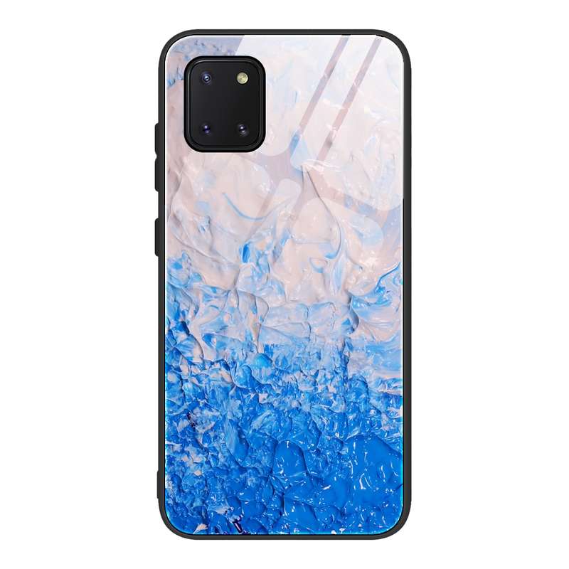 For Samsung Galaxy Note10 Lite / A81 Marble Pattern Glass Protective Case(DL02)