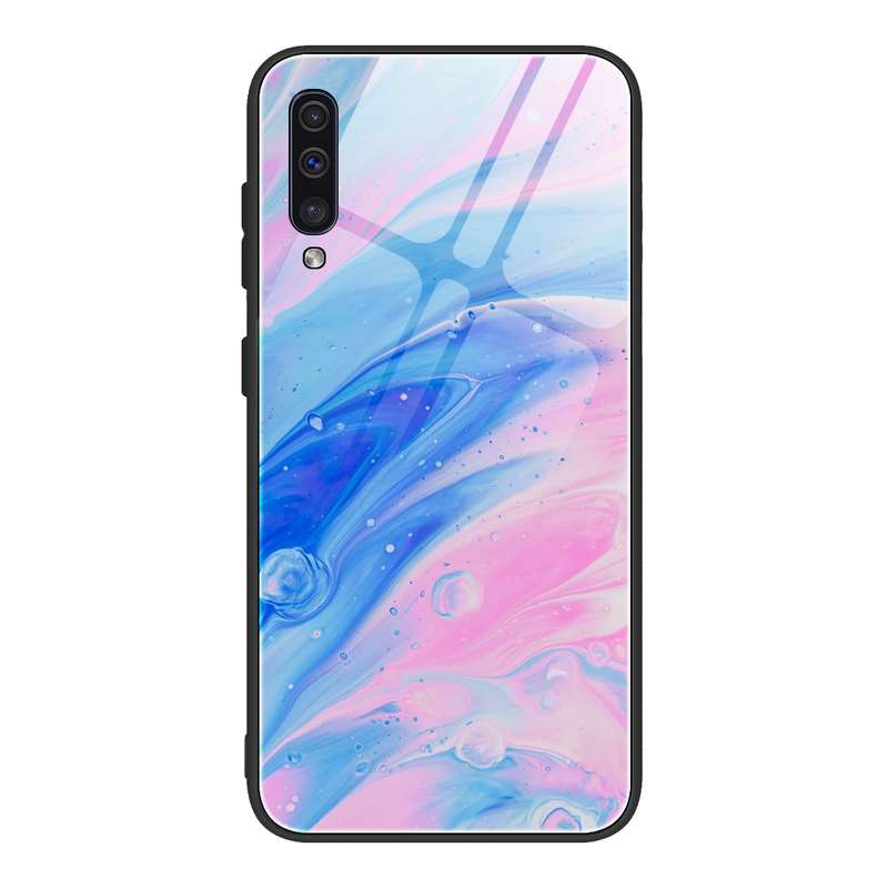 For Samsung Galaxy A50 / A50s / A30s Marble Pattern Glass Protective Case(DL06)