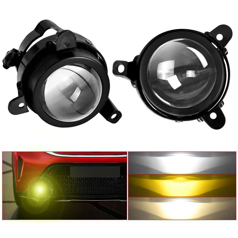 T11 2pcs/Pack 55W 3 inch High Power Dual Lens Fog Light, High Holder for LADA VAZ 2170 / 2171 / 2072