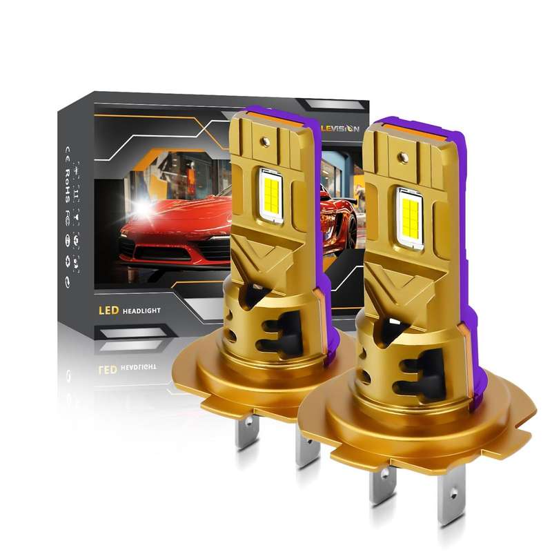 H7 2pcs/Pack 35W 3000LM 6500K IP68 Waterproof Car LED Headlight Bulb(Gold)