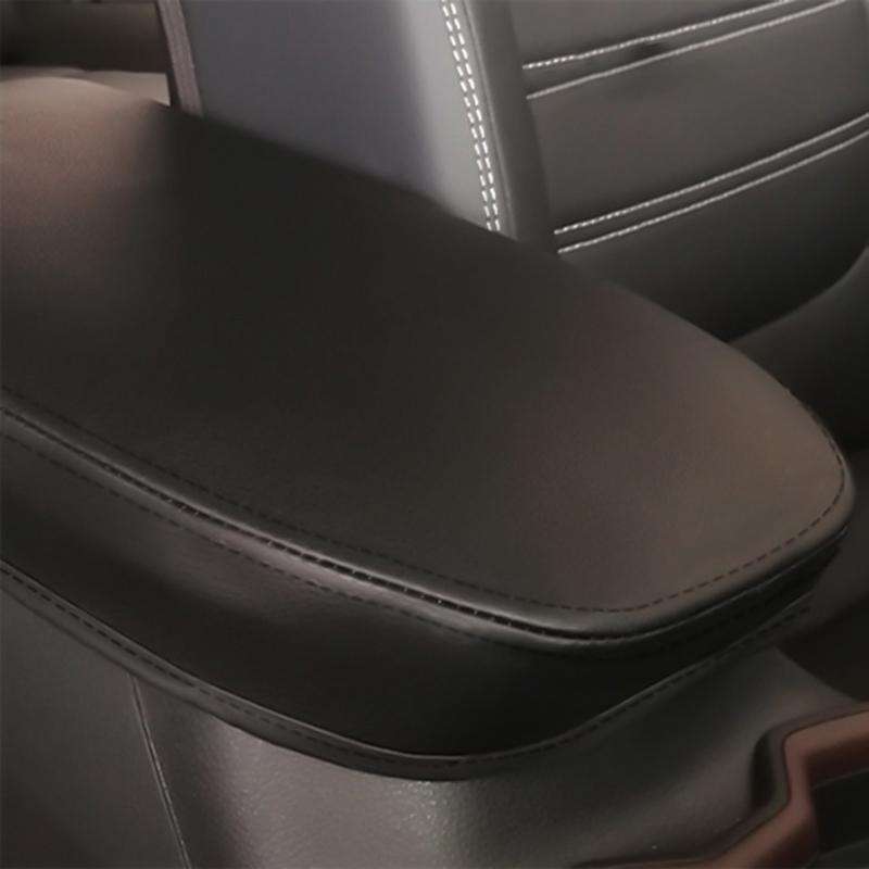 Car Central Armrest Box Protective Leather Cover for Toyota RAV4 2000(Carbon Fiber Black)