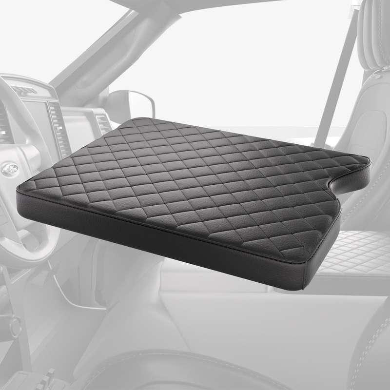 Car Central Armrest Box Protective Leather Cover Mat for Ford F150 2015-2022(Black)