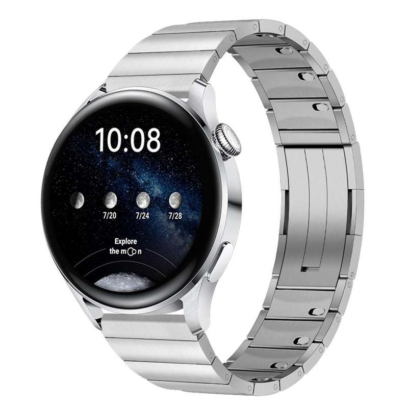 22mm One-beads Side-detachable Buckle Stainless Steel Watch Band(Silver)