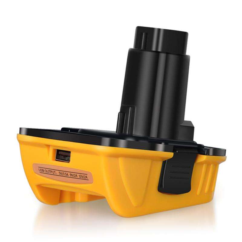 DCA1820 Battery Adapter Converter With USB-A Port for DeWALT Electric Saw Tools(Yellow Black)