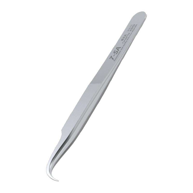 MEGA-IEDA High Hard Non-magnetic Stainless Steel Repair Tweezers, Model:Curved Tip