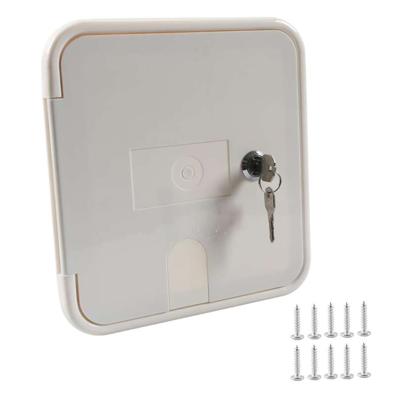 RV / Camper Power Cable Hatch with Screws and Key(White)