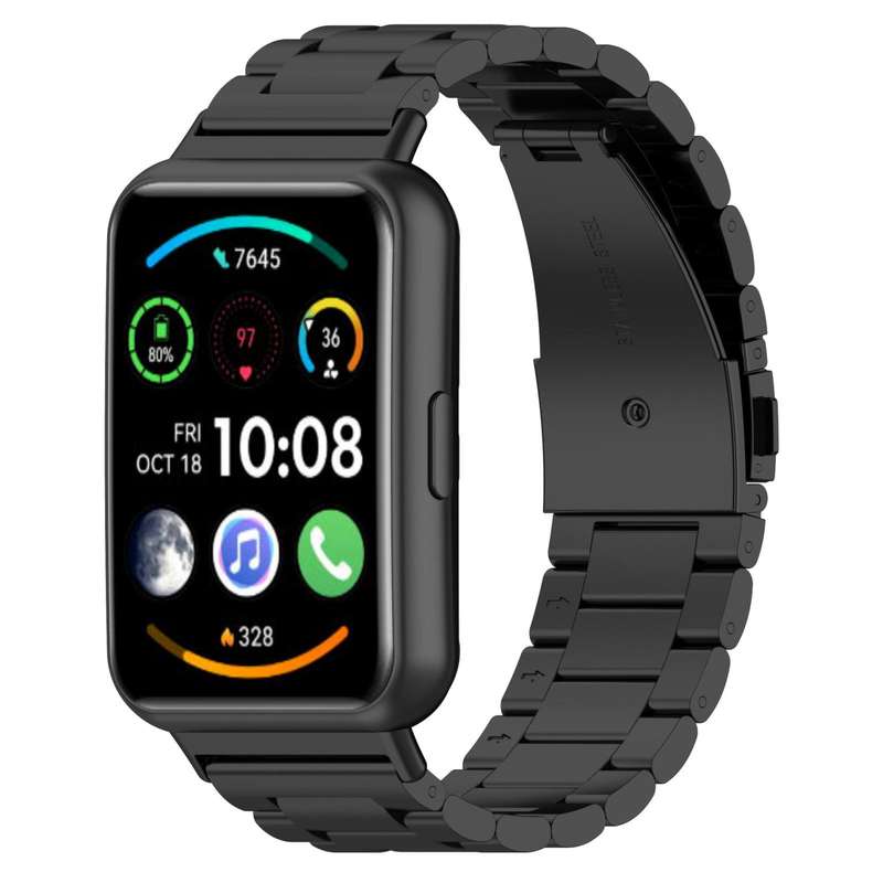 For Huawei Watch Fit 2 Tri-beads Flat Buckle Titanium Alloy Watch Band(Silver)