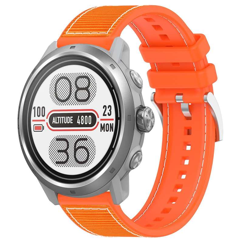 20mm For COROS Pace 2 / Apex 2 42mm xDfind Hybrid Nylon Braid Silicone Watch Band(Midnight Blue)